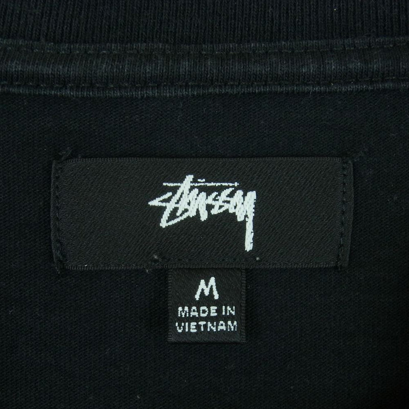 STUSSY ステューシー 1140241 Stock Logo ロゴ 刺繍 半袖 Tシャツ コットン ベトナム製 ブラック系 M【中古】