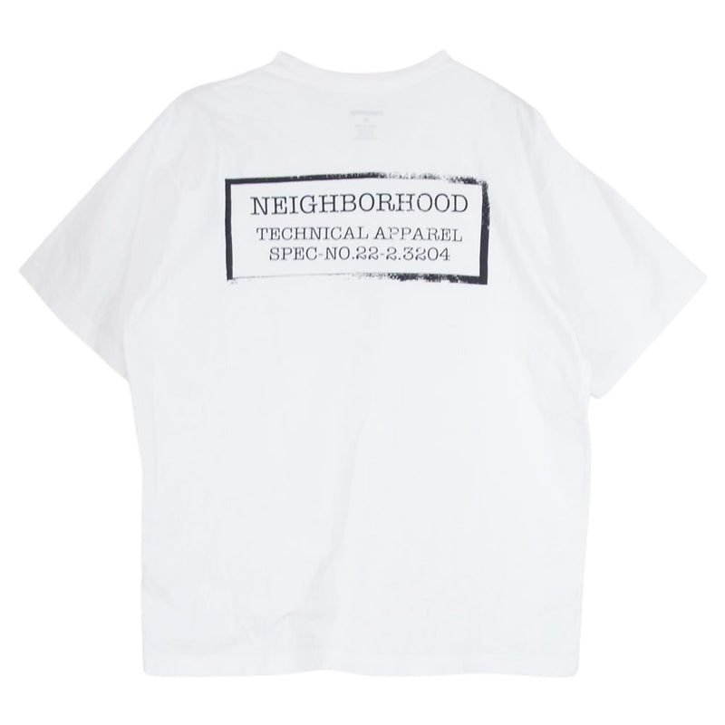 NEIGHBORHOOD ネイバーフッド 22AW 222PCNH-ST04 NH LOGO TEE  バックロゴ プリント Tシャツ ホワイト系 M【中古】