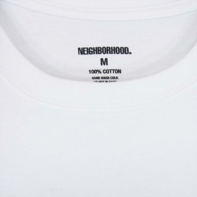 NEIGHBORHOOD ネイバーフッド 22AW 222PCNH-ST04 NH LOGO TEE  バックロゴ プリント Tシャツ ホワイト系 M【中古】