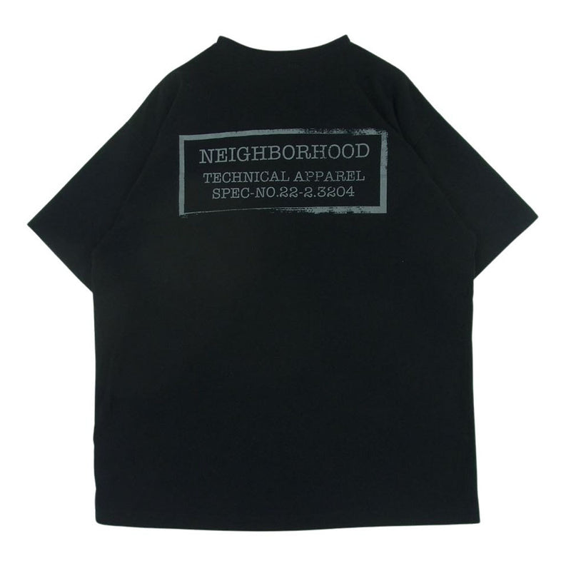 NEIGHBORHOOD ネイバーフッド 22AW 222PCNH-ST04 NH LOGO TEE バックロゴ プリント 半袖 Tシャツ ブラック系 M【中古】