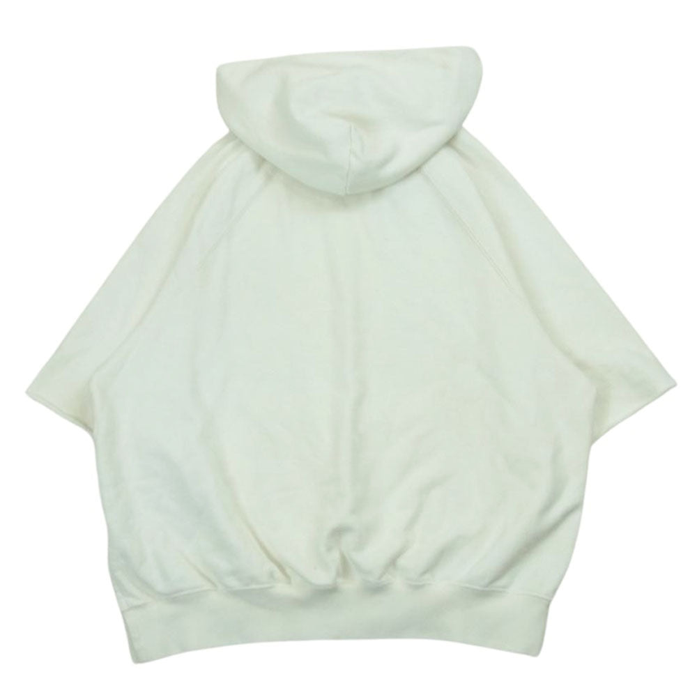 FEAR OF GOD フィアオブゴッド Essentials エッセンシャルズ Cutoff Sleeve Pullover Hoodie カットオフ パーカー 半袖 オフホワイト系 S【中古】