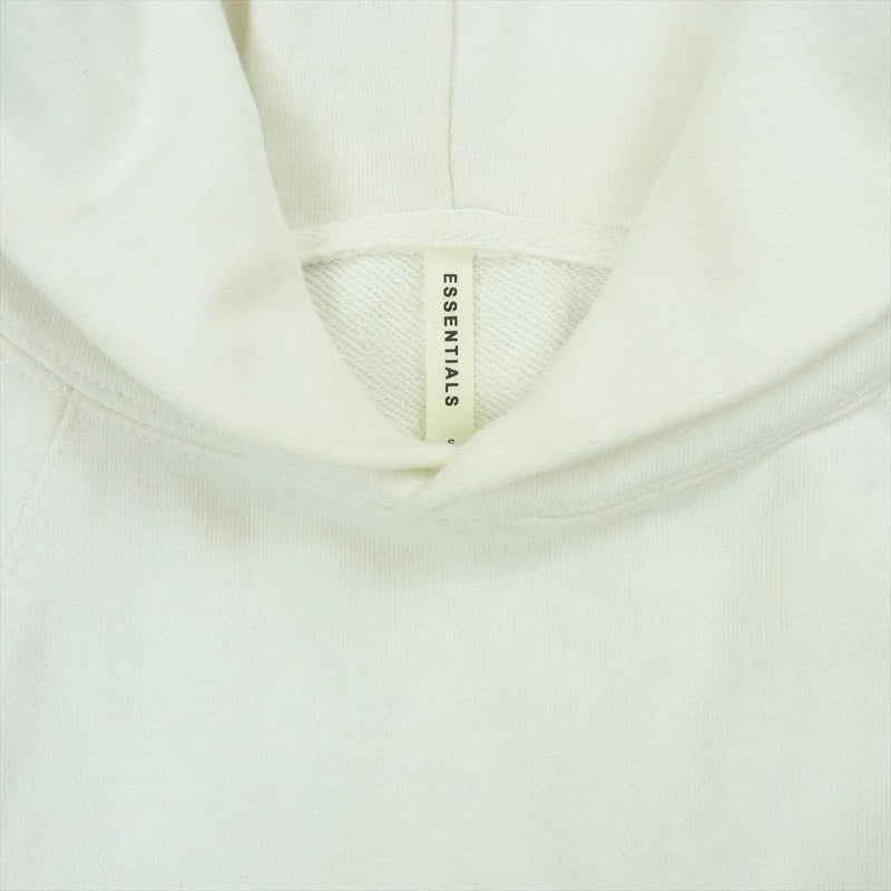 FEAR OF GOD フィアオブゴッド Essentials エッセンシャルズ Cutoff Sleeve Pullover Hoodie カットオフ パーカー 半袖 オフホワイト系 S【中古】