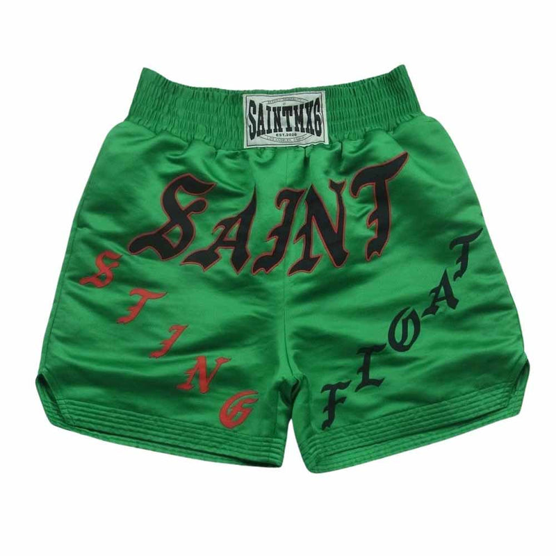 SAINT MICHAEL セントマイケル SHORTS BOXING ボクサー ショーツ ショート パンツ 日本製 グリーン系 S【中古】