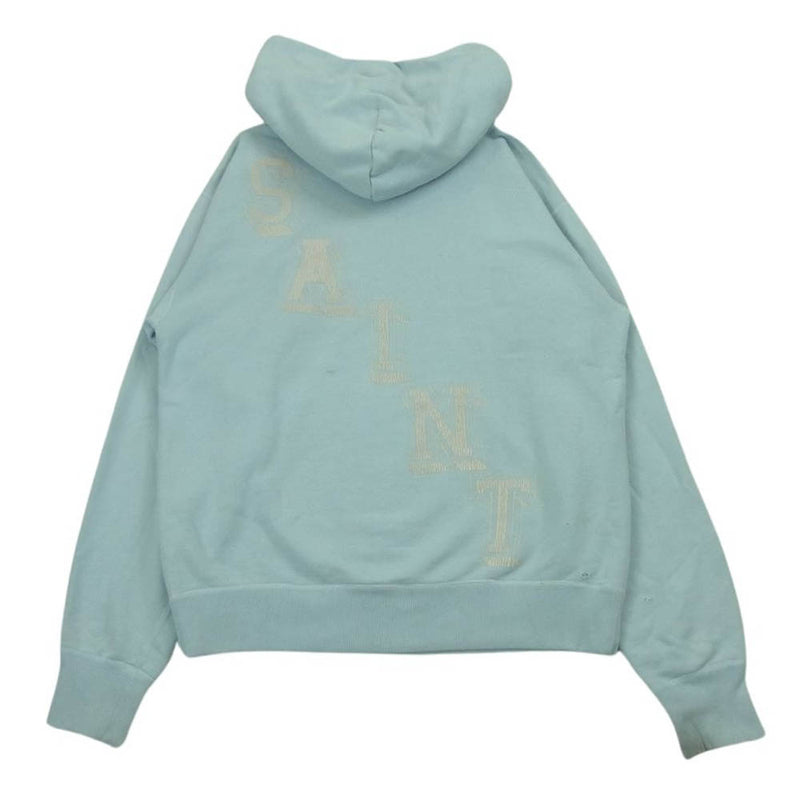 SAINT MICHAEL セントマイケル 21SS SM-S21-0000-042 HOODIE ANGEL エンジェル プリント プルオーバー フーディー パーカー ライトブルー系 サイズ表記なし【中古】