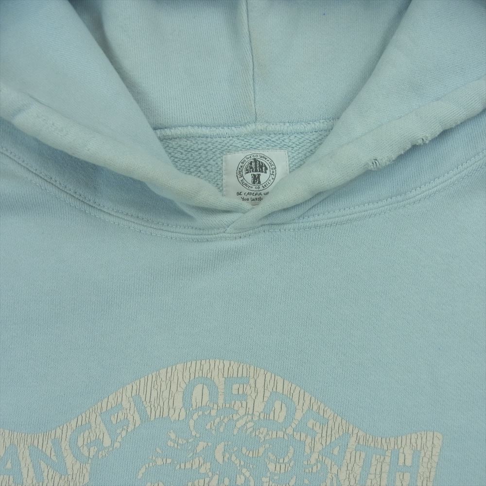 SAINT MICHAEL セントマイケル 21SS SM-S21-0000-042 HOODIE ANGEL エンジェル プリント プルオーバー フーディー パーカー ライトブルー系 サイズ表記なし【中古】
