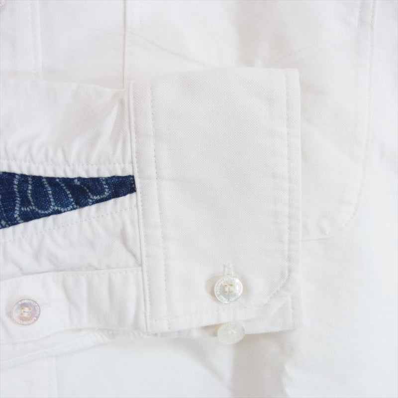 VISVIM ビズビム 12SS 0112105011005 ALBACORE KOFU SHIRT B.D L/S GIZA エルボーパッチ ボタンダウン オックスフォード ギザコットン 長袖 シャツ ホワイト系 2【中古】