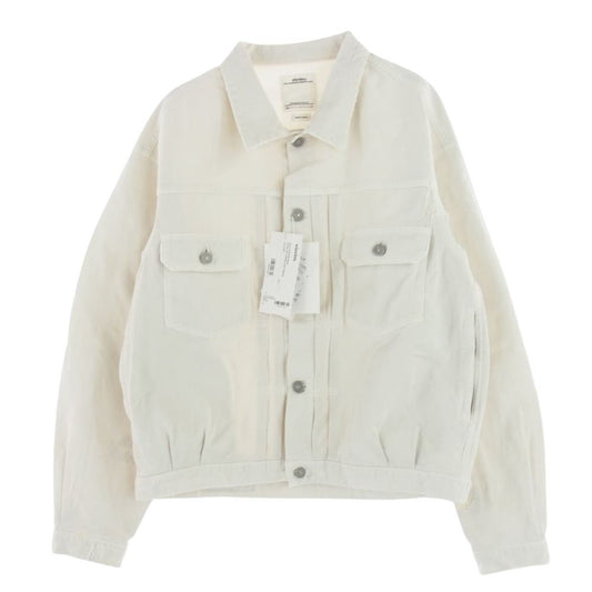 VISVIM ビズビム 22SS 0122105013024 101XX JKT CRASH DRY PIQUE ダメージ加工 ガーメントダイ コットンピケ デニムジャケット ホワイト系 1【美品】【中古】
