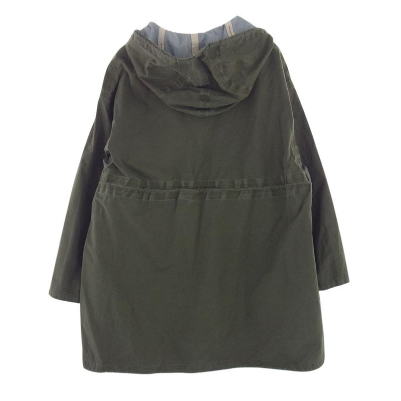 VISVIM ビズビム 24SS 0124105013002 CHINOOK PONCHO 3L DMGD OLIVE VSVMプリント 3Lラミネート ダメージ加工 オックスフォード レースアップ プルオーバージャケット モスグリーン系 オリーブ 1【美品】【中古】