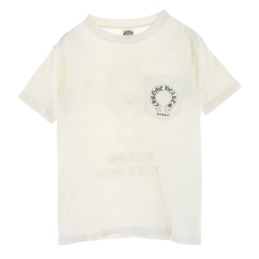 CHROME HEARTS クロムハーツ（原本無） バッククロス ロゴ プリント 半袖 ポケット Tシャツ TOKYO オフホワイト系 S【中古】