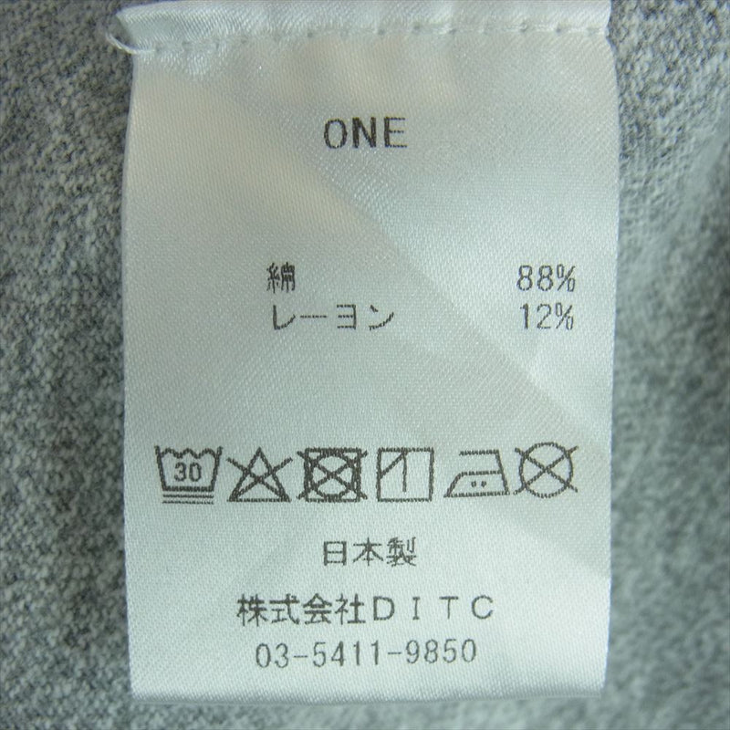 バウワウ WAR PEACE 88/12 TEE  レーヨン混 ロゴ 半袖 Tシャツ コットン 日本製 グレー系 ONE【中古】