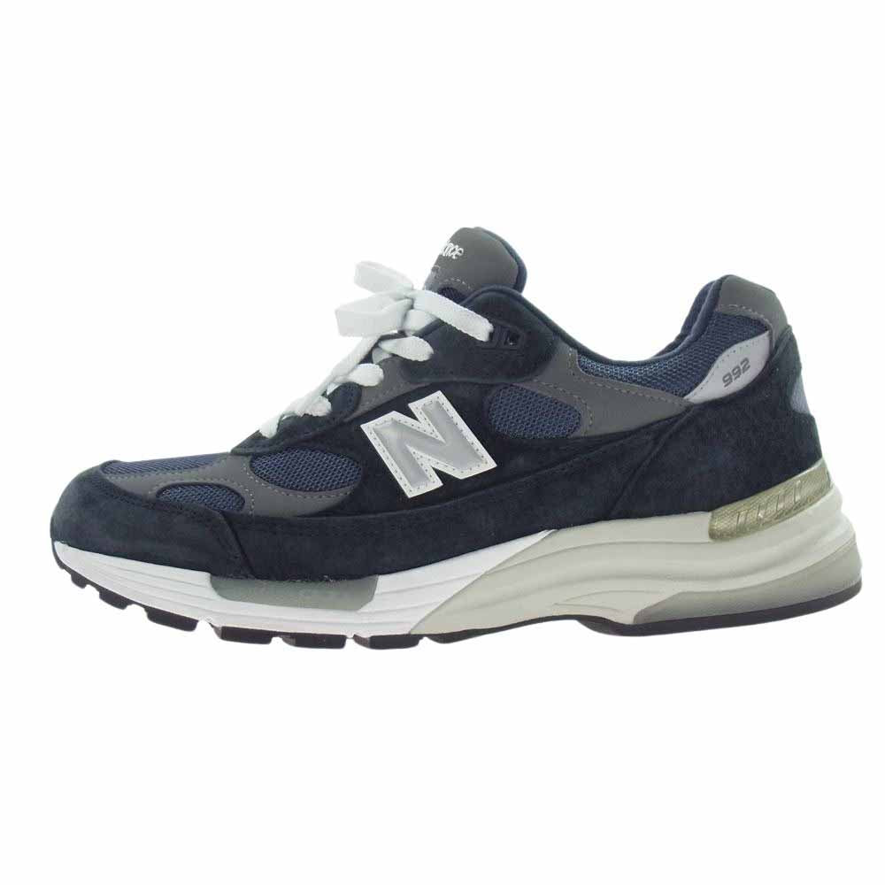 NEW BALANCE ニューバランス M992GG USA製 992 スエード メッシュ ローカット スニーカー  ネイビー系 28cm【中古】