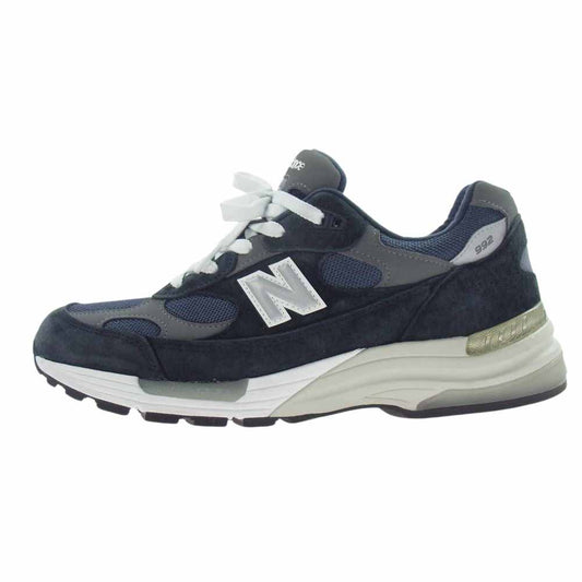 NEW BALANCE ニューバランス M992GG USA製 992 スエード メッシュ ローカット スニーカー  ネイビー系 28cm【中古】