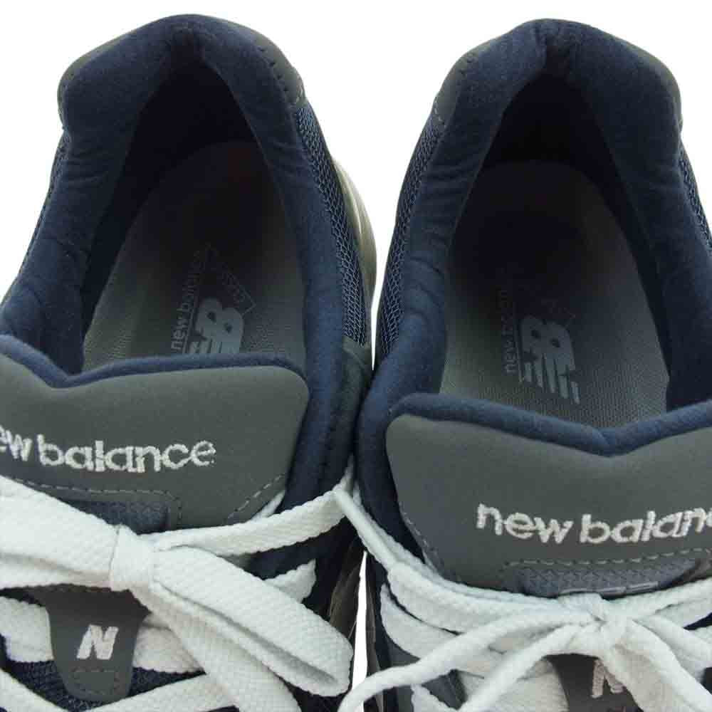 NEW BALANCE ニューバランス M992GG USA製 992 スエード メッシュ ローカット スニーカー  ネイビー系 28cm【中古】