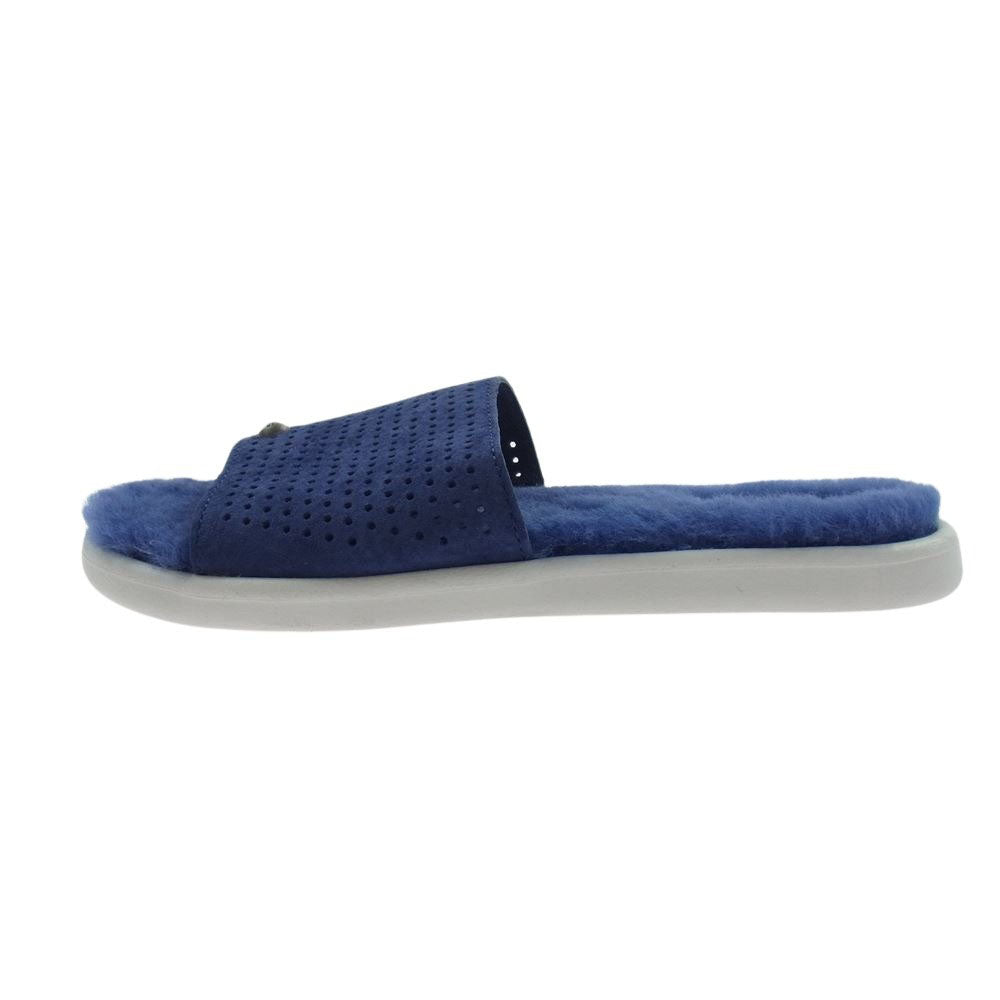 UGG アグ ファー サンダル スリッパ ブルー系 6【中古】
