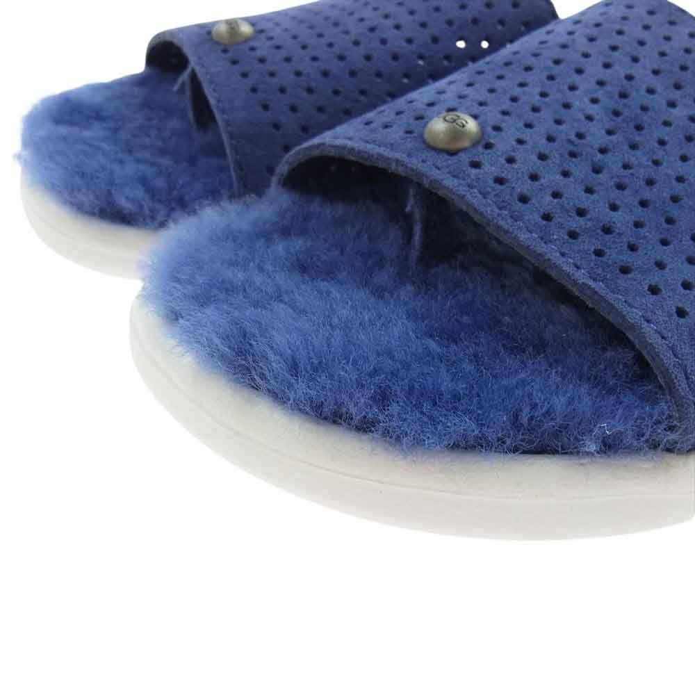 UGG アグ ファー サンダル スリッパ ブルー系 6【中古】