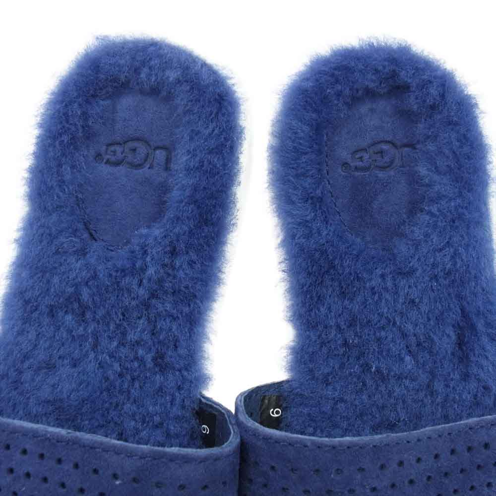 UGG アグ ファー サンダル スリッパ ブルー系 6【中古】