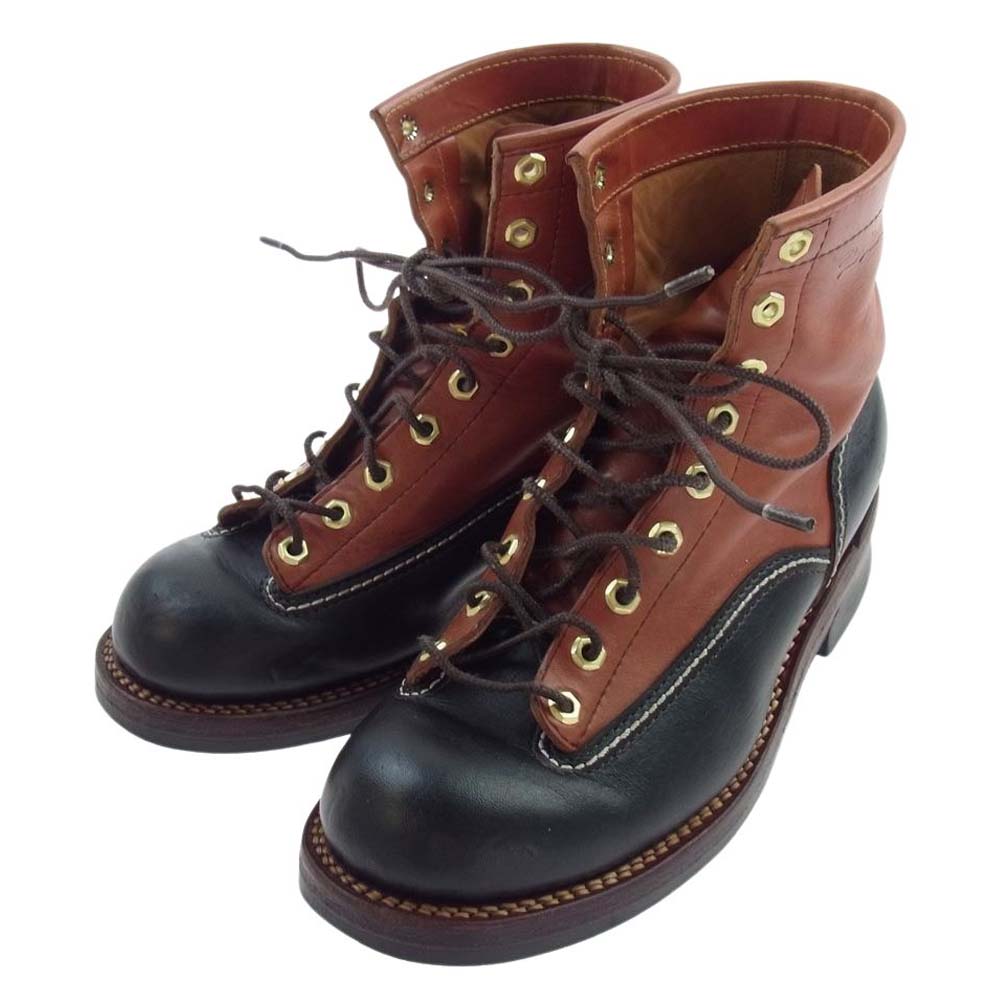 THE FLAT HEAD ザフラットヘッド SKB-20H Horse Hide Work Boots ホースハイド ワーク ブーツ ライトブラウン系 ブラック系 26.5cm【中古】