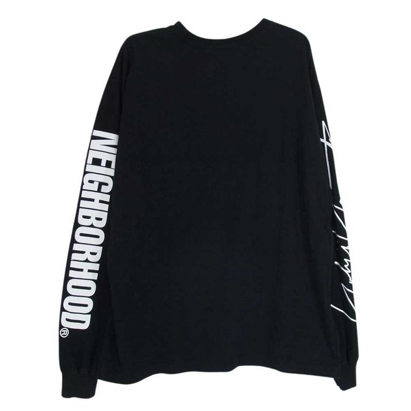 NEIGHBORHOOD ネイバーフッド 23SS HZ-T63-288 × YOHJI YAMAMOTO ヨウジ ヤマモト YN.CREW NECK LS ロングスリーブ 長袖 Tシャツ ブラック系 M【中古】