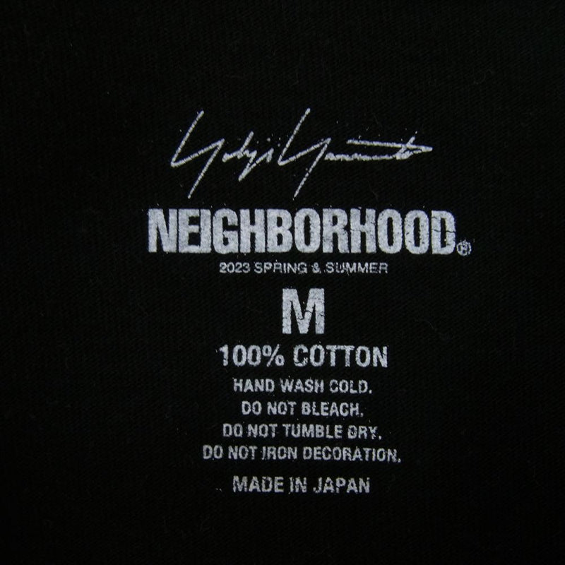 NEIGHBORHOOD ネイバーフッド 23SS HZ-T63-288 × YOHJI YAMAMOTO ヨウジ ヤマモト YN.CREW NECK LS ロングスリーブ 長袖 Tシャツ ブラック系 M【中古】