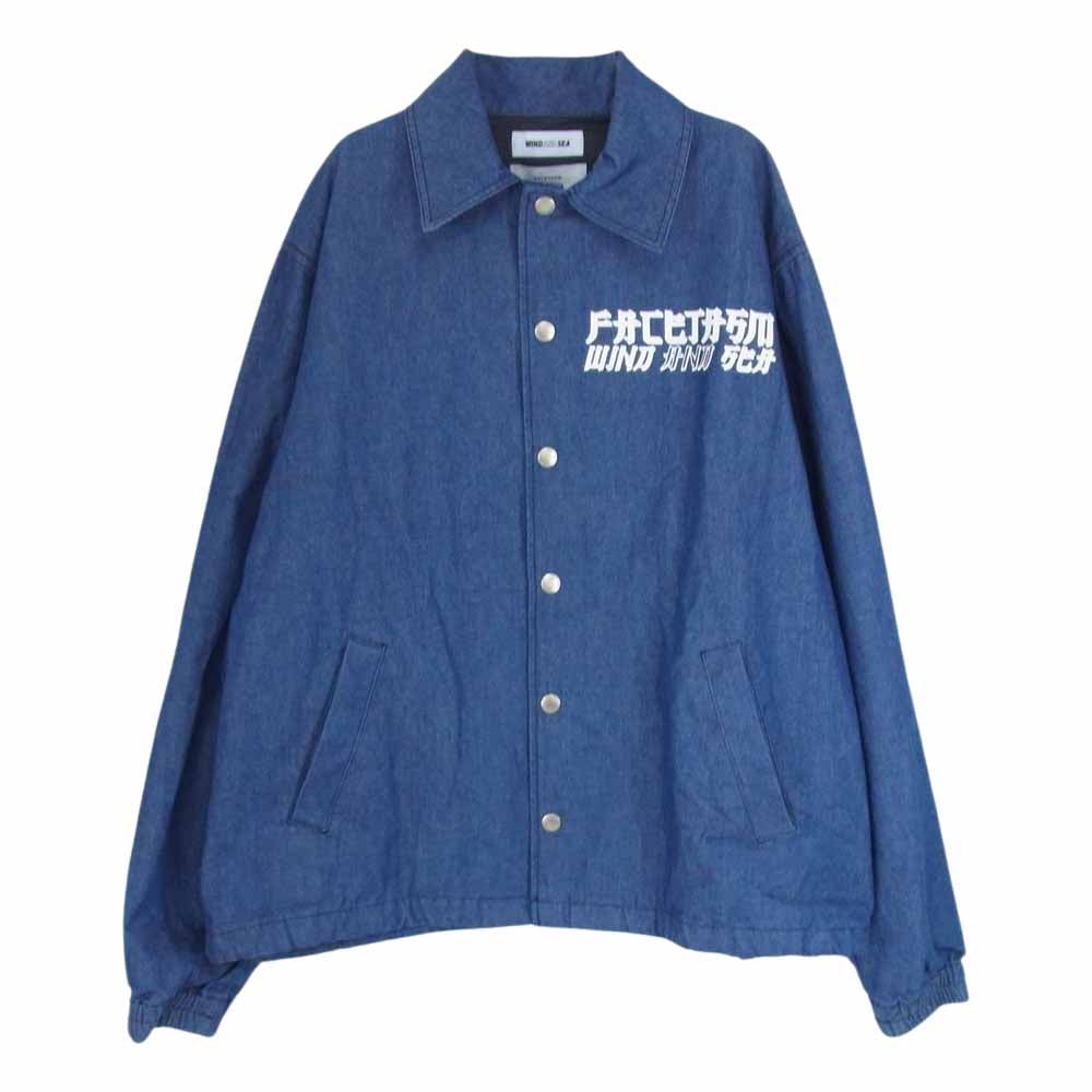 WIND AND SEA ウィンダンシー WDS-JK-U01 × FACETASM ファセッタズム Rib Denim Coach Jacket リブ デニム コーチ ジャケット インディゴブルー系 3【中古】