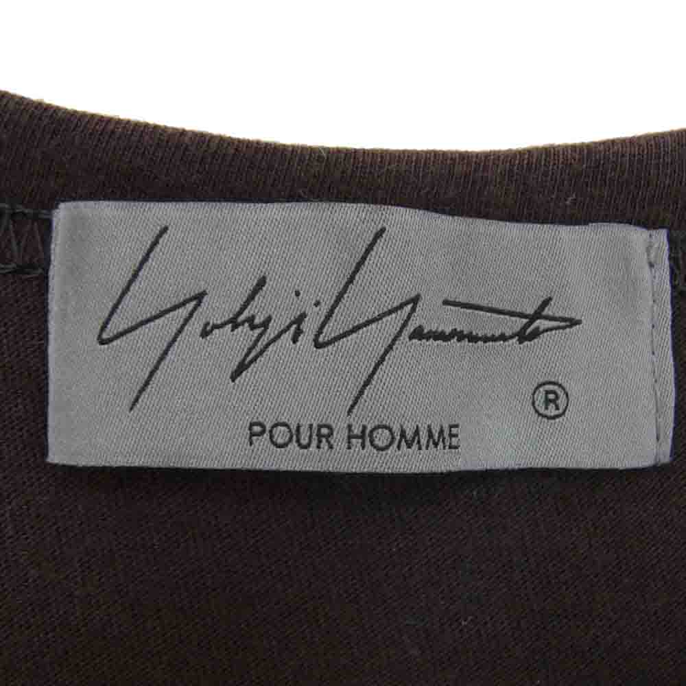Yohji Yamamoto POUR HOMME ヨウジヤマモトプールオム 21AW HX-T02-070 ULTIMA COTTON ROUND NECK TEE カルティマ天竺 ラウンドネック 新丸首 半袖 Tシャツ チャコール系 3【中古】