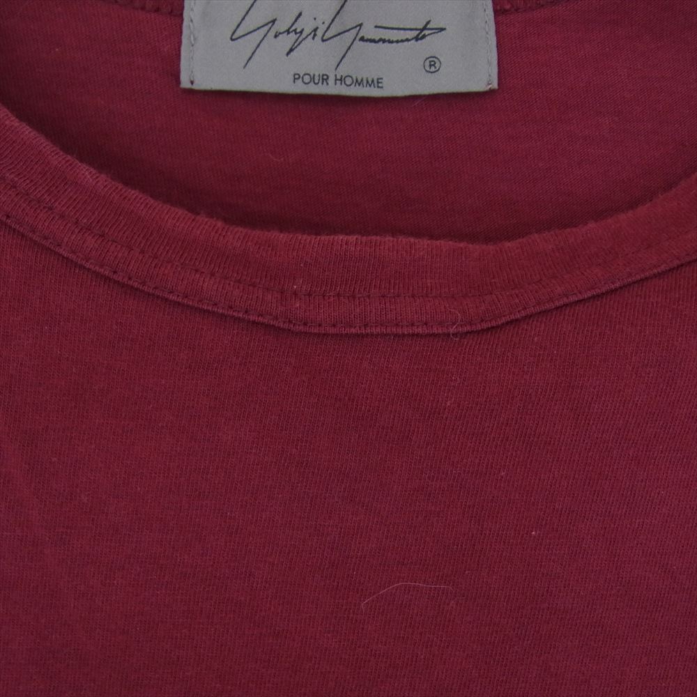 Yohji Yamamoto POUR HOMME ヨウジヤマモトプールオム HG-T02-070 30/-ULTIMA REGULAR ROUND NECK SHORT SLEEVES カルティマ天竺 ラウンドネック 丸首 半袖 Tシャツ エンジ系 3【中古】