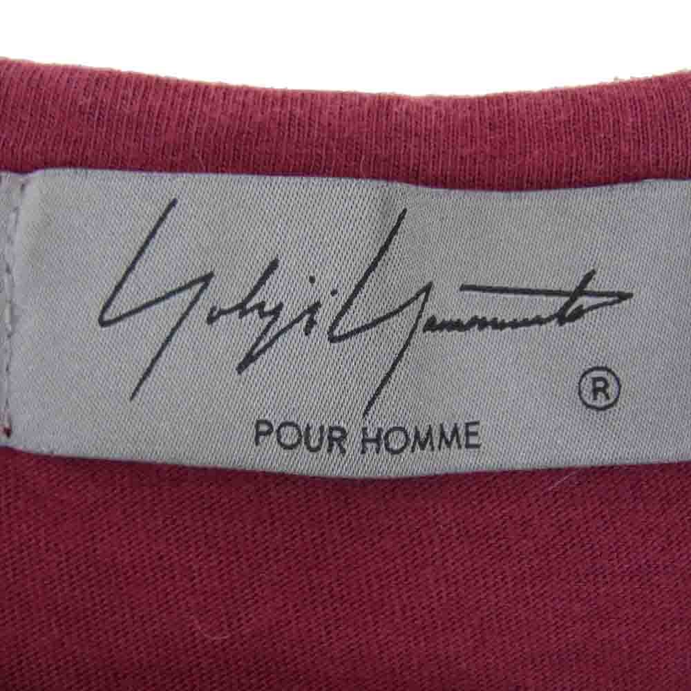 Yohji Yamamoto POUR HOMME ヨウジヤマモトプールオム HG-T02-070 30/-ULTIMA REGULAR ROUND NECK SHORT SLEEVES カルティマ天竺 ラウンドネック 丸首 半袖 Tシャツ エンジ系 3【中古】