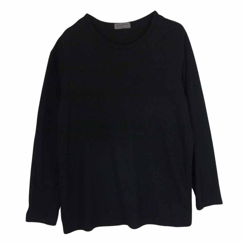 Yohji Yamamoto POUR HOMME ヨウジヤマモトプールオム 19AW HC-T28-177 ウールエアー天竺丸首 ラウンドネック 長袖 カットソー Tシャツ ブラック系 3【中古】