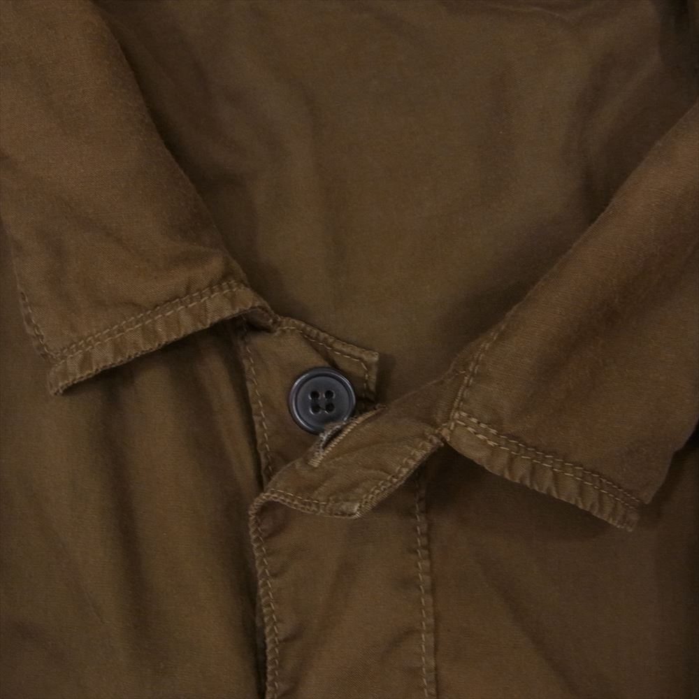 Yohji Yamamoto POUR HOMME ヨウジヤマモトプールオム 21AW HX-B08-200 PRODUCE プロデュース CELLULOSE GARMENT DYE LAWN OPEN COLLAR BLOUS セルロース ガーメントダイ加工 オープンカラー ブラウス 長袖 シャツ ブラウン系 2【中古】