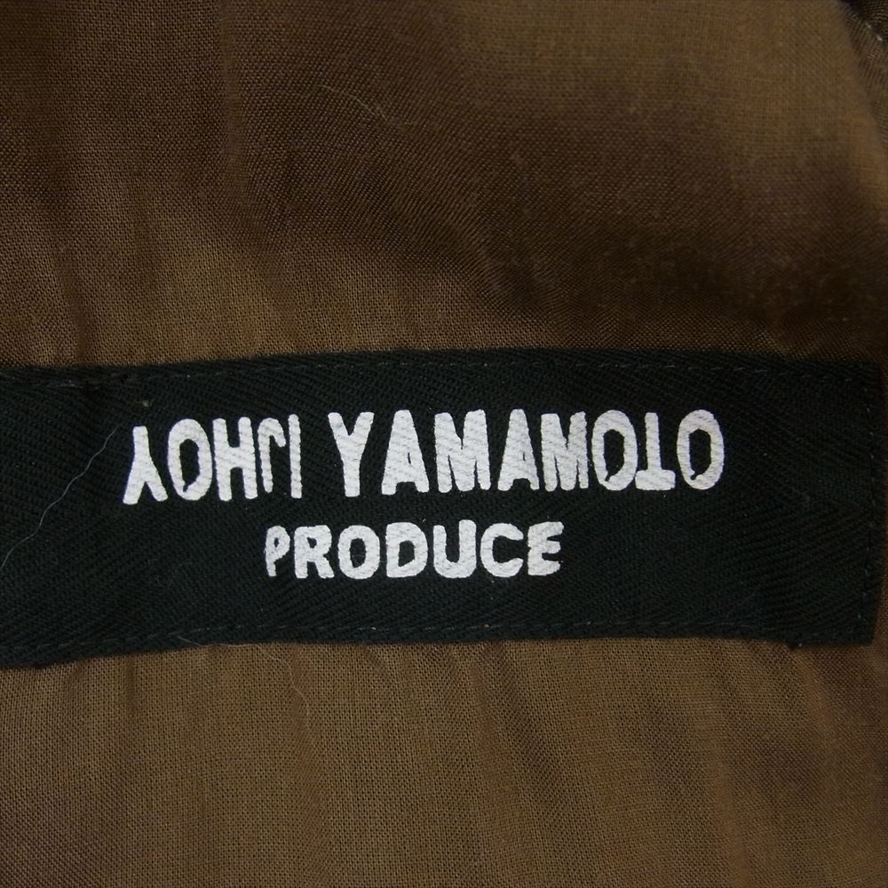Yohji Yamamoto POUR HOMME ヨウジヤマモトプールオム 21AW HX-B08-200 PRODUCE プロデュース CELLULOSE GARMENT DYE LAWN OPEN COLLAR BLOUS セルロース ガーメントダイ加工 オープンカラー ブラウス 長袖 シャツ ブラウン系 2【中古】