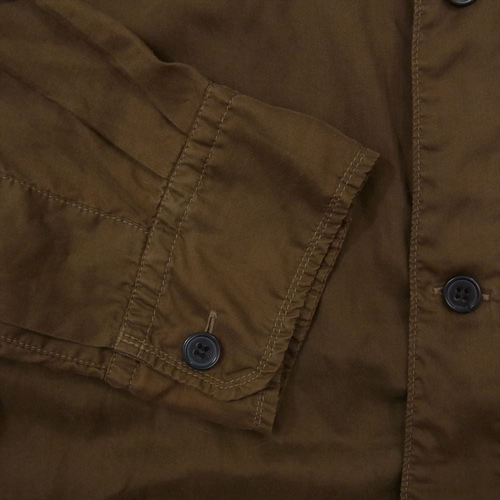 Yohji Yamamoto POUR HOMME ヨウジヤマモトプールオム 21AW HX-B08-200 PRODUCE プロデュース CELLULOSE GARMENT DYE LAWN OPEN COLLAR BLOUS セルロース ガーメントダイ加工 オープンカラー ブラウス 長袖 シャツ ブラウン系 2【中古】