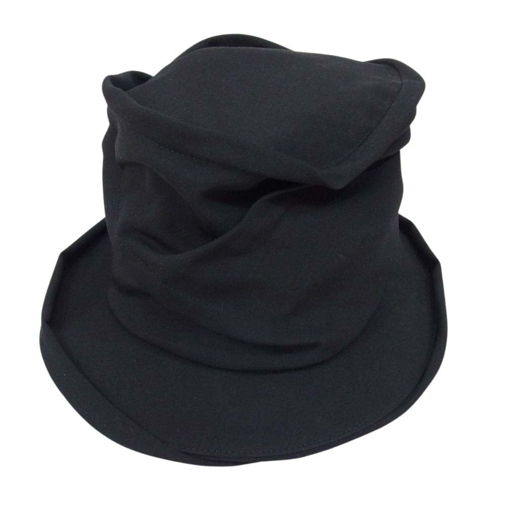 Yohji Yamamoto POUR HOMME ヨウジヤマモトプールオム 23SS HZ-H07-100 GABARDINE PICKING CROCHET HAT ウールギャバジン クロッシェ ランダムタック ハット  ブラック系 4【中古】