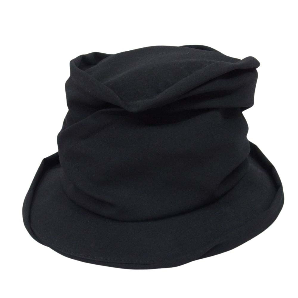 Yohji Yamamoto POUR HOMME ヨウジヤマモトプールオム 23SS HZ-H07-100 GABARDINE PICKING CROCHET HAT ウールギャバジン クロッシェ ランダムタック ハット  ブラック系 4【中古】