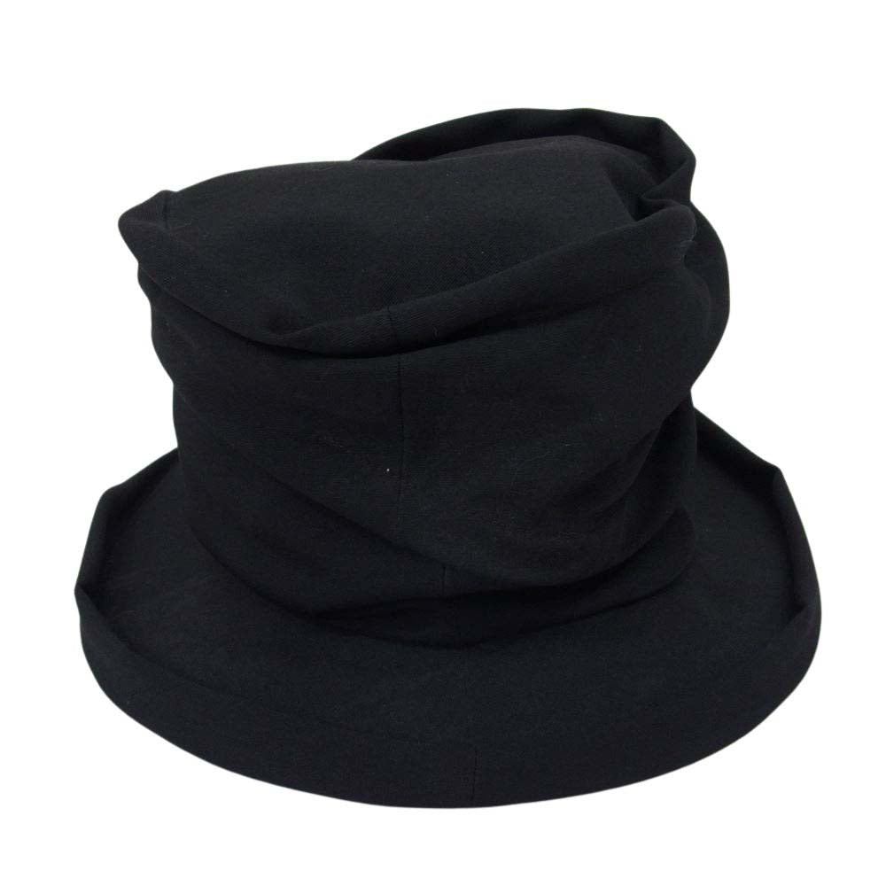 Yohji Yamamoto POUR HOMME ヨウジヤマモトプールオム 23SS HZ-H07-100 GABARDINE PICKING CROCHET HAT ウールギャバジン クロッシェ ランダムタック ハット  ブラック系 4【中古】