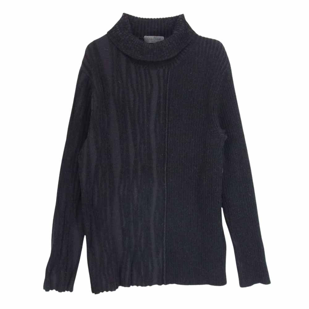 Yohji Yamamoto POUR HOMME ヨウジヤマモトプールオム 23SS HZ-K04-980 変形リブタートル 3D デザイン切替 ニット セーター ブラック系 3【中古】