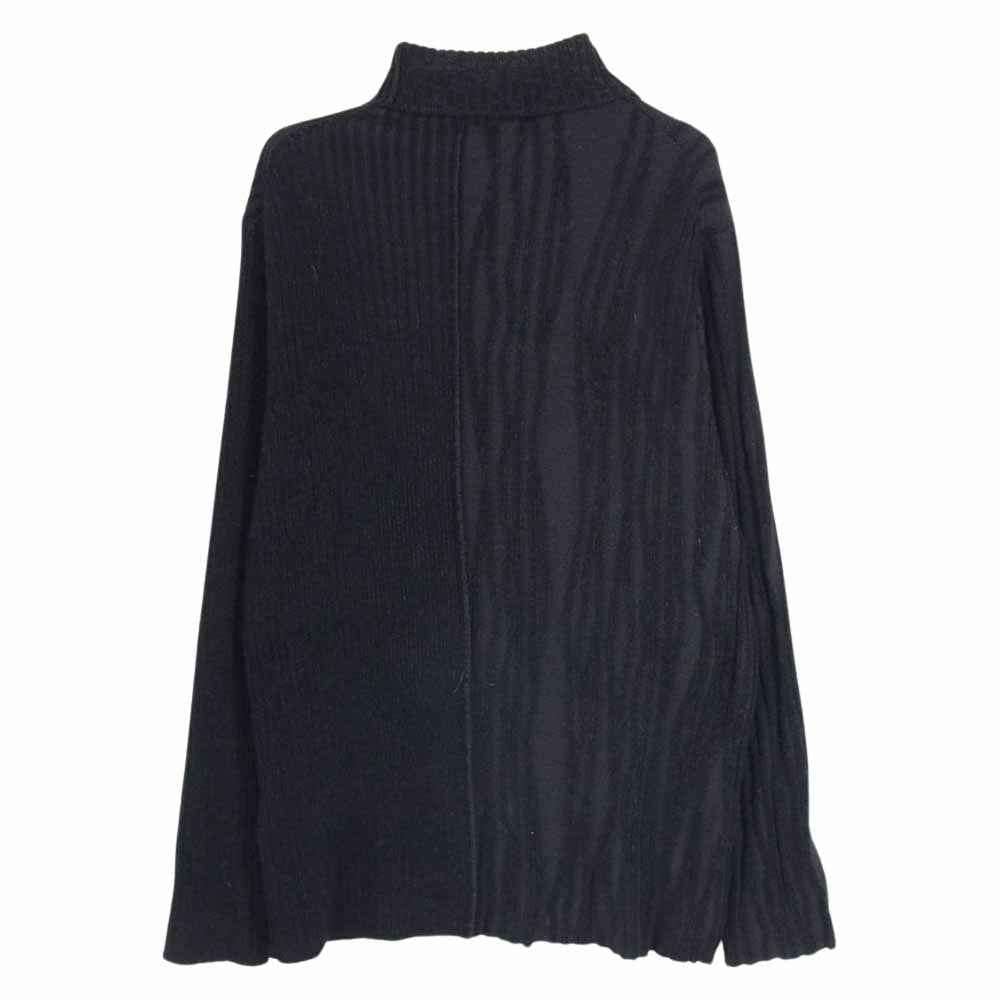 Yohji Yamamoto POUR HOMME ヨウジヤマモトプールオム 23SS HZ-K04-980 変形リブタートル 3D デザイン切替 ニット セーター ブラック系 3【中古】