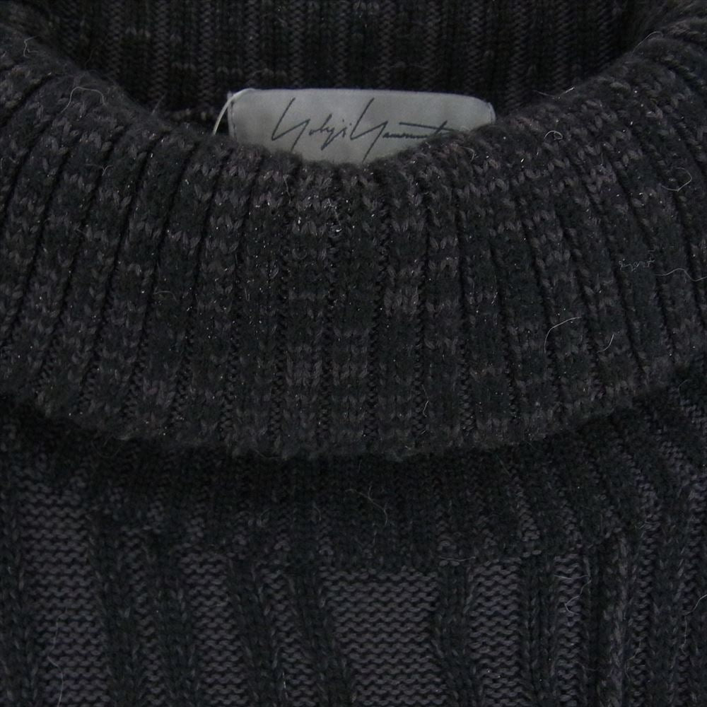Yohji Yamamoto POUR HOMME ヨウジヤマモトプールオム 23SS HZ-K04-980 変形リブタートル 3D デザイン切替 ニット セーター ブラック系 3【中古】