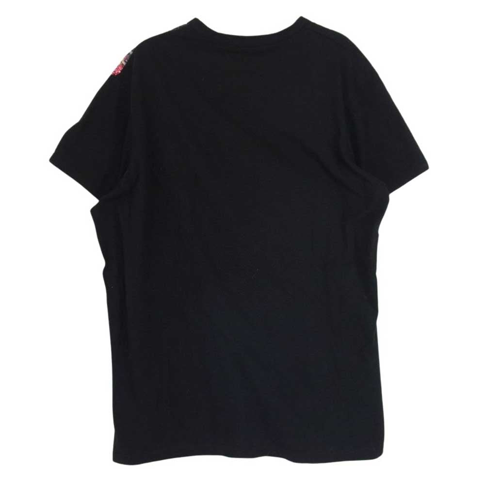 Yohji Yamamoto POUR HOMME ヨウジヤマモトプールオム 23SS HZ-T21-078 パッチワーク柄切替半袖 カットソー Tシャツ ブラック系 3【中古】