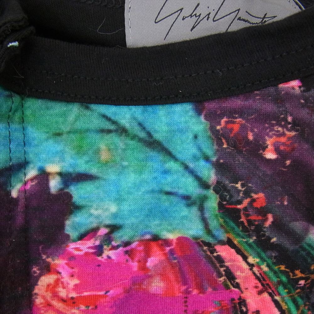 Yohji Yamamoto POUR HOMME ヨウジヤマモトプールオム 23SS HZ-T21-078 パッチワーク柄切替半袖 カットソー Tシャツ ブラック系 3【中古】