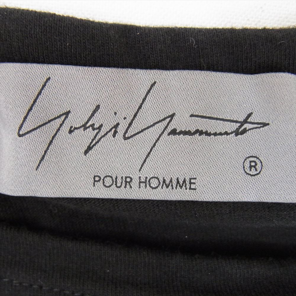 Yohji Yamamoto POUR HOMME ヨウジヤマモトプールオム 23SS HZ-T21-078 パッチワーク柄切替半袖 カットソー Tシャツ ブラック系 3【中古】