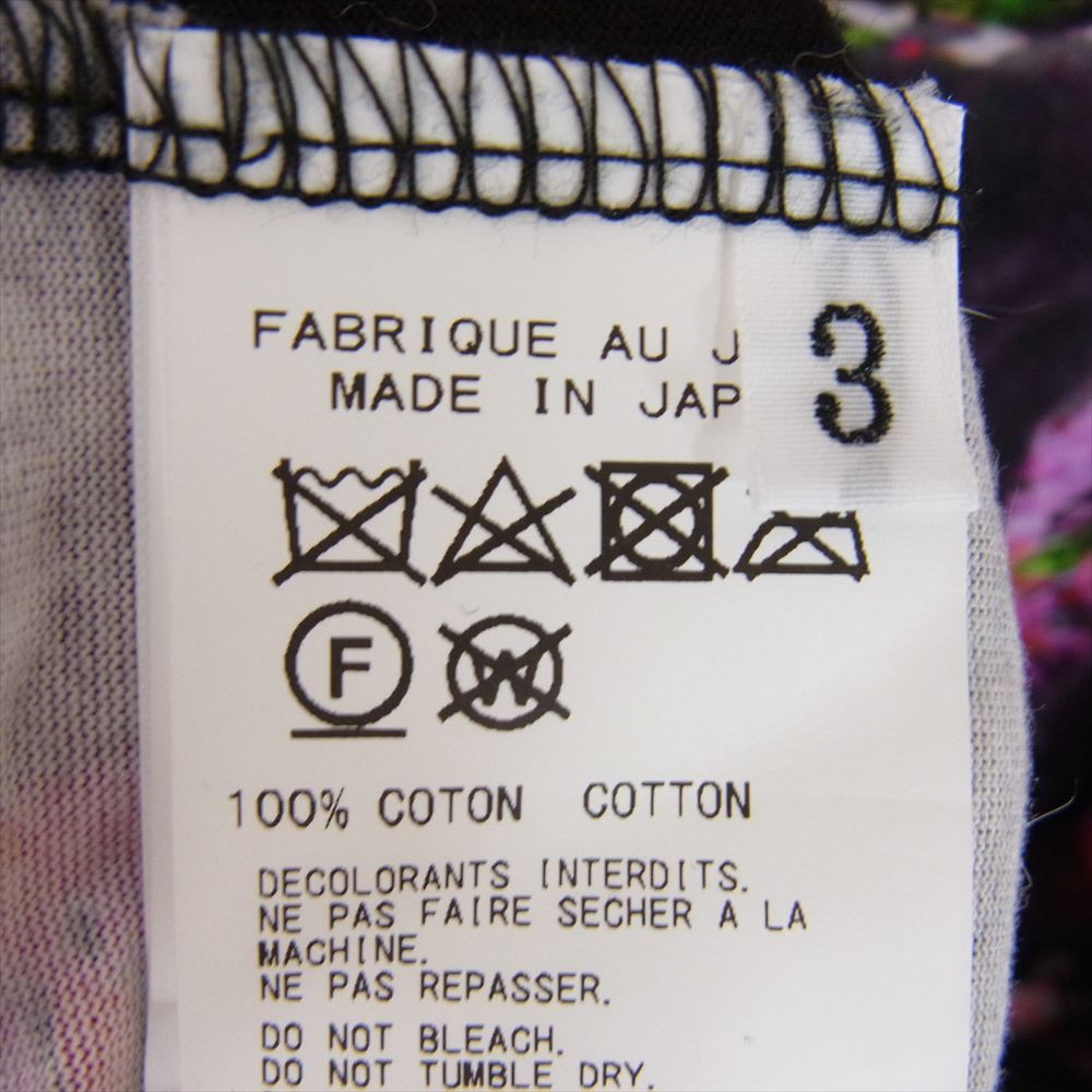 Yohji Yamamoto POUR HOMME ヨウジヤマモトプールオム 23SS HZ-T21-078 パッチワーク柄切替半袖 カットソー Tシャツ ブラック系 3【中古】