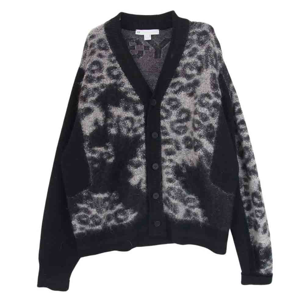 Y-3 Yohji Yamamoto ワイスリー ヨウジヤマモト 22AW HN1976 LEOPARD KNIT CARDIGAN バックロゴ レオパード ニット カーディガン ブラック系 L【中古】