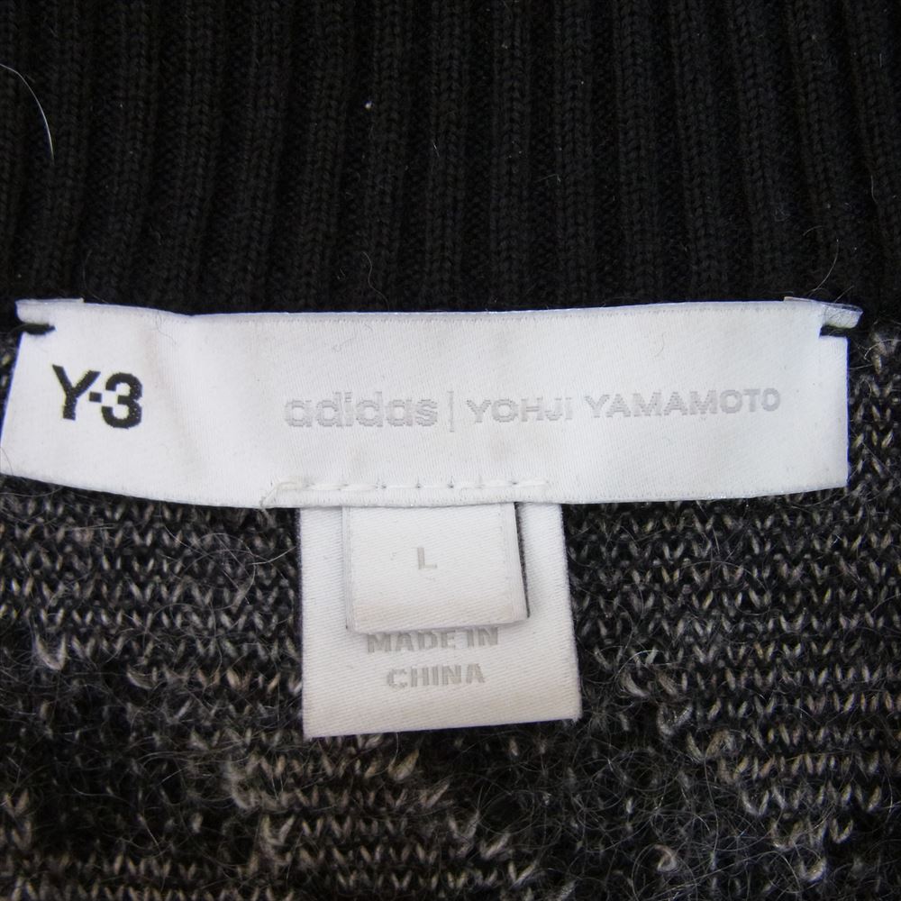 Y-3 Yohji Yamamoto ワイスリー ヨウジヤマモト 22AW HN1976 LEOPARD KNIT CARDIGAN バックロゴ レオパード ニット カーディガン ブラック系 L【中古】