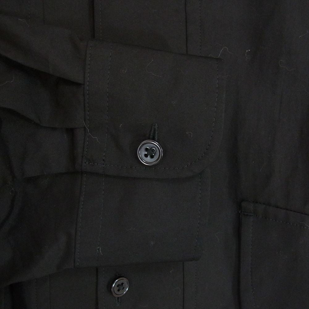 Yohji Yamamoto POUR HOMME ヨウジヤマモトプールオム 23SS HZ-B34-012 100番双糸ブロードビッグシャツ オーバーサイズ 長袖 ロング シャツ ブラック系 3【中古】