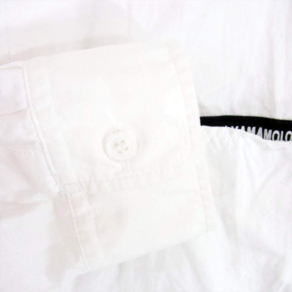 Yohji Yamamoto POUR HOMME ヨウジヤマモトプールオム 23SS HZ-B05-001 CHAIN STITCH BROAD O-HANGING COLLAR CAINSTICH SHIRT チェーンステッチ ブロード タブカラー ロング 長袖 シャツ ホワイト系 4【中古】