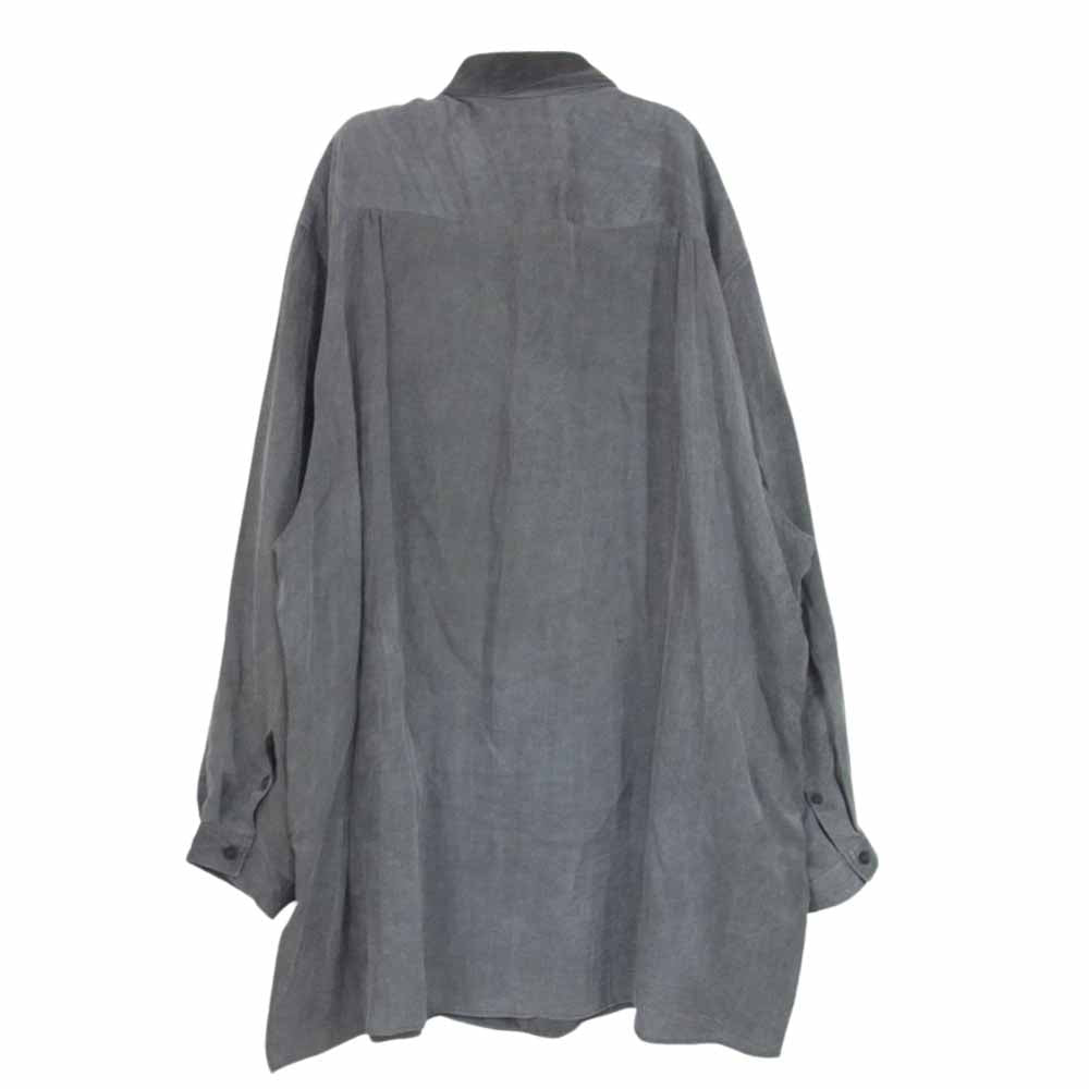 Yohji Yamamoto POUR HOMME ヨウジヤマモトプールオム 23SS HZ-B62-216 アシンメトリー スペアカラー ブラウス ロングシャツ グレー系 4【中古】