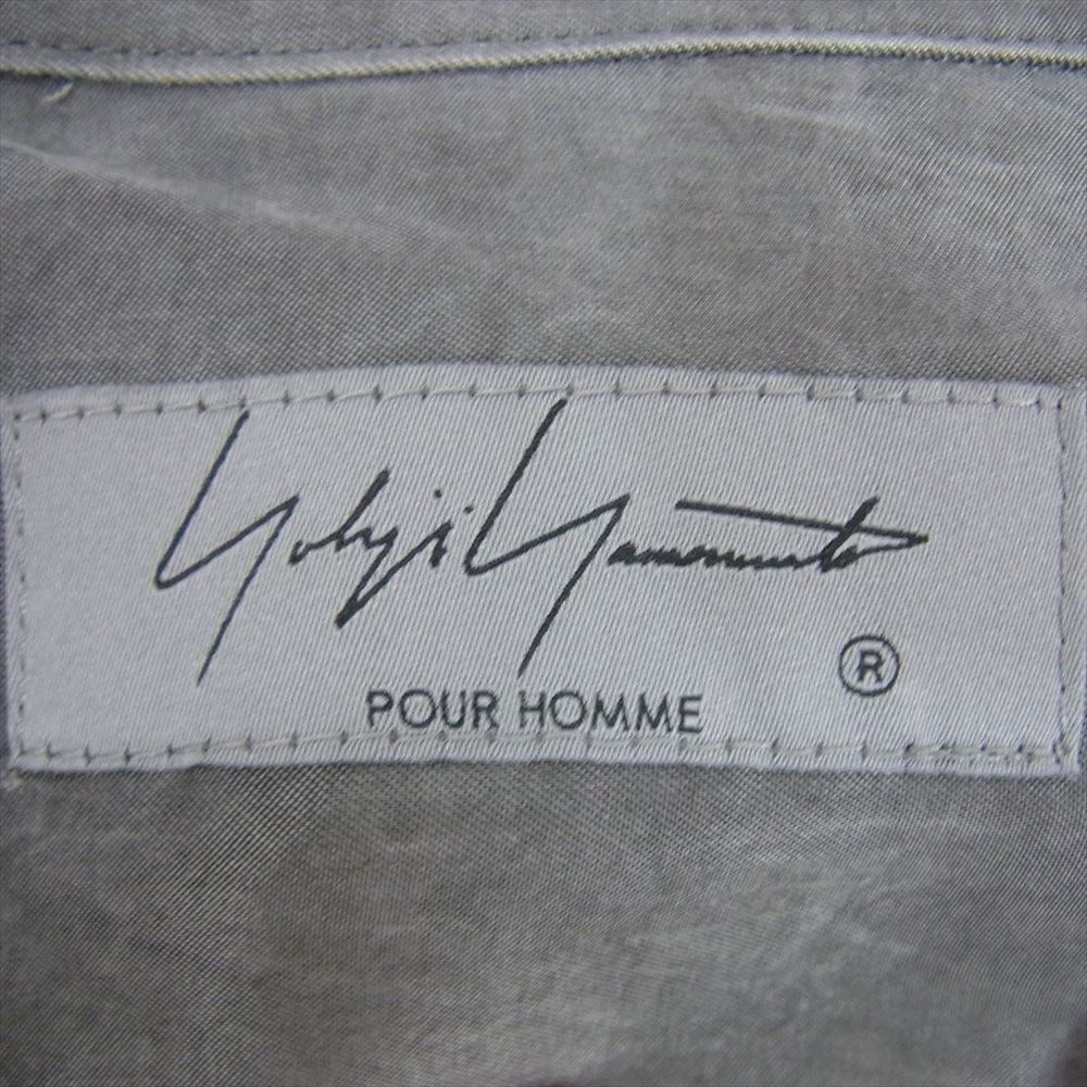 Yohji Yamamoto POUR HOMME ヨウジヤマモトプールオム 23SS HZ-B62-216 アシンメトリー スペアカラー ブラウス ロングシャツ グレー系 4【中古】
