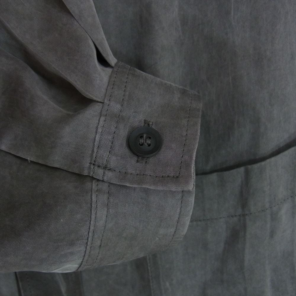 Yohji Yamamoto POUR HOMME ヨウジヤマモトプールオム 23SS HZ-B62-216 アシンメトリー スペアカラー ブラウス ロングシャツ グレー系 4【中古】