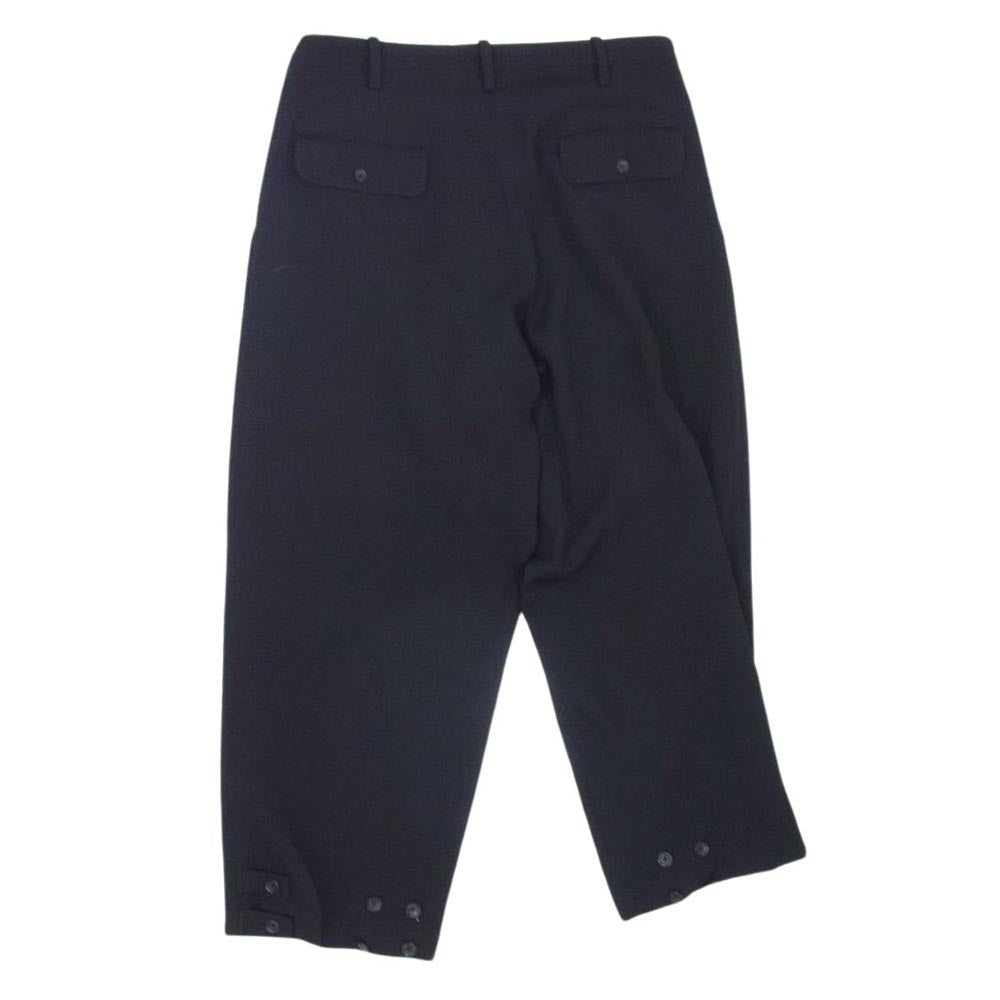 Yohji Yamamoto POUR HOMME ヨウジヤマモトプールオム 22AW HE-P47-527 裾2タブP ウール ワイド パンツ ブラック系 4【中古】