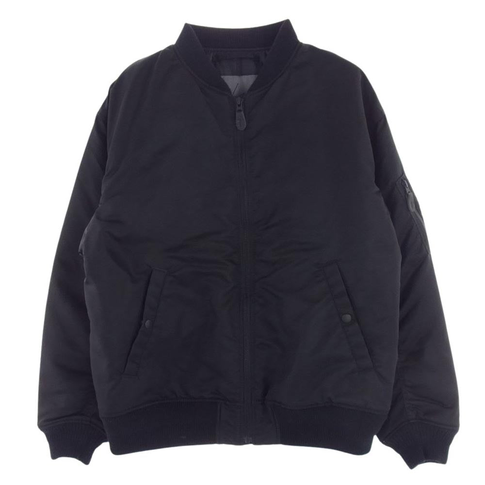 Yohji Yamamoto POUR HOMME ヨウジヤマモトプールオム 23SS NEIGHBORHOOD ネイバーフッド MA-1 バックロゴプリント ブルゾン ブラック系 L【中古】